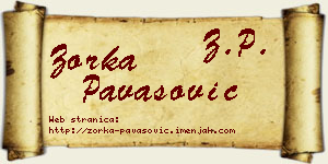 Zorka Pavasović vizit kartica